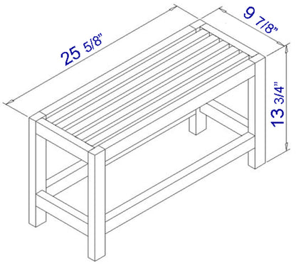 ALFI brand  AB4401 26" Solid Wooden Slated Single Person Sitting Bench