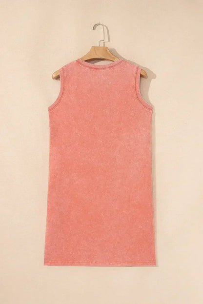 Beau Blue Mineral Wash Pocket Tank Mini Dress