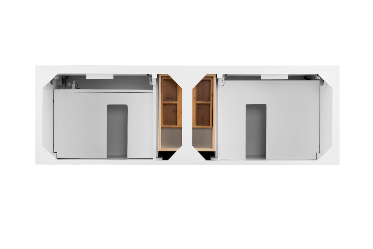 Palisades 72" Double Vanity Cabinet, Bright White