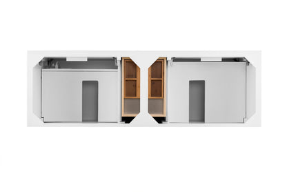 Palisades 72" Double Vanity Cabinet, Bright White