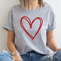 Double Heart, Sketch, Doodle, Love, Super Soft Tshirt, Valentine's Day