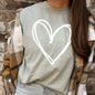 Double Heart, Sketch, Doodle, Love, Comfort Colors Tshirt, Valentine's Day