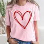 Double Heart, Sketch, Doodle, Love, Comfort Colors Tshirt, Valentine's Day