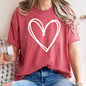 Double Heart, Sketch, Doodle, Love, Comfort Colors Tshirt, Valentine's Day