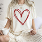 Double Heart, Sketch, Doodle, Love, Comfort Colors Tshirt, Valentine's Day