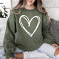 Double Heart, Sketch, Doodle, Love, Sweatshirt, Valentine's Day