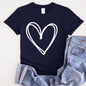 Double Heart, Sketch, Doodle, Love, Super Soft Tshirt, Valentine's Day
