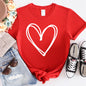 Double Heart, Sketch, Doodle, Love, Super Soft Tshirt, Valentine's Day