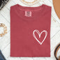 Double Heart Pocket Print, Comfort Colors Tshirt, Valentine's Day