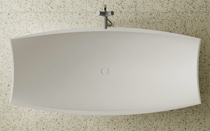 ALFI brand  AB9992 White Matte 71" Solid Surface Resin Free Standing Hammock Style Bathtub