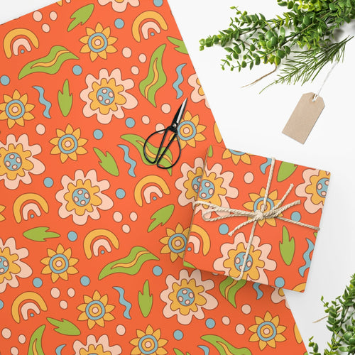 Retro Flower Wrapping Paper
