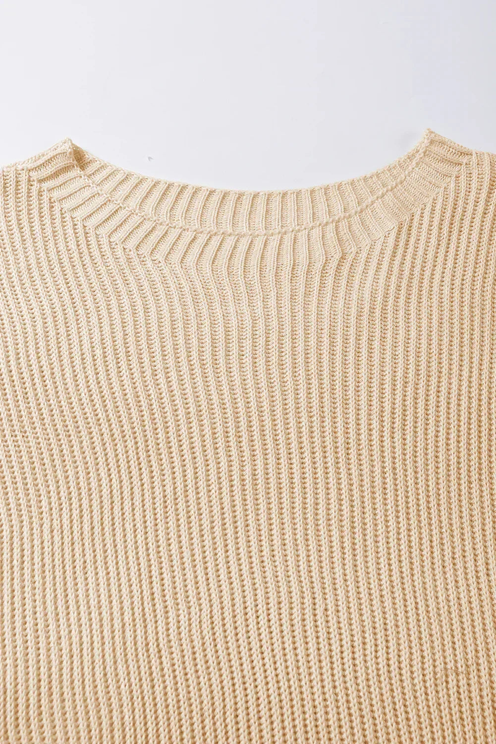 Rose Red Side Slit Short Sleeve Oversized Sweater