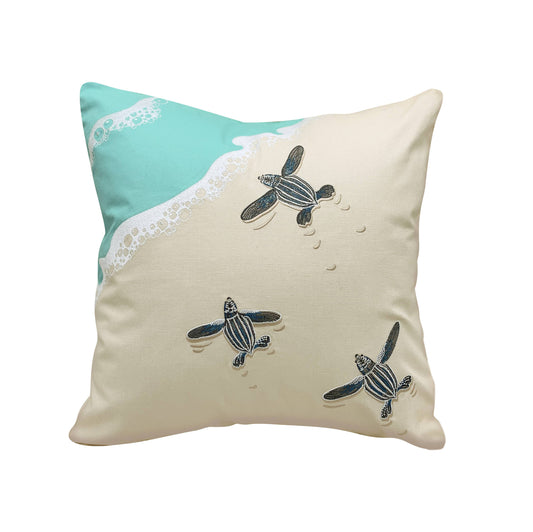 Leatherbacks Scurry Embroidered Indoor Cotton Pillow