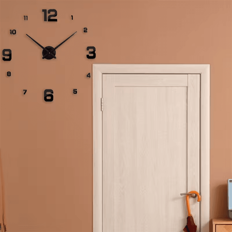 Creative Frameless Wall Clock – Modern 3D DIY Large Wall Décor for Living Room, Bedroom & Office