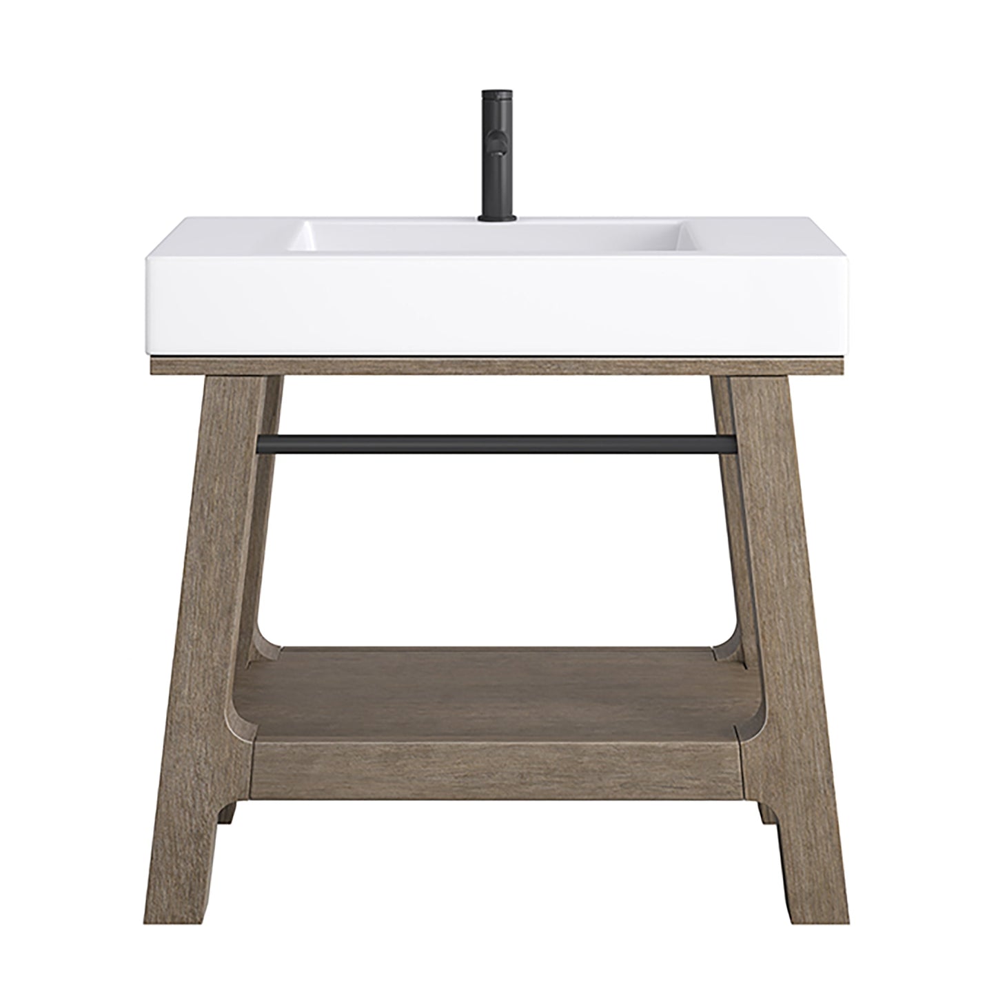 Auburn 36" Single Sink Console, Weathered Timber
