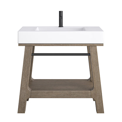 Auburn 36" Single Sink Console, Weathered Timber