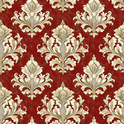 Regal Crimson Damask Flourish