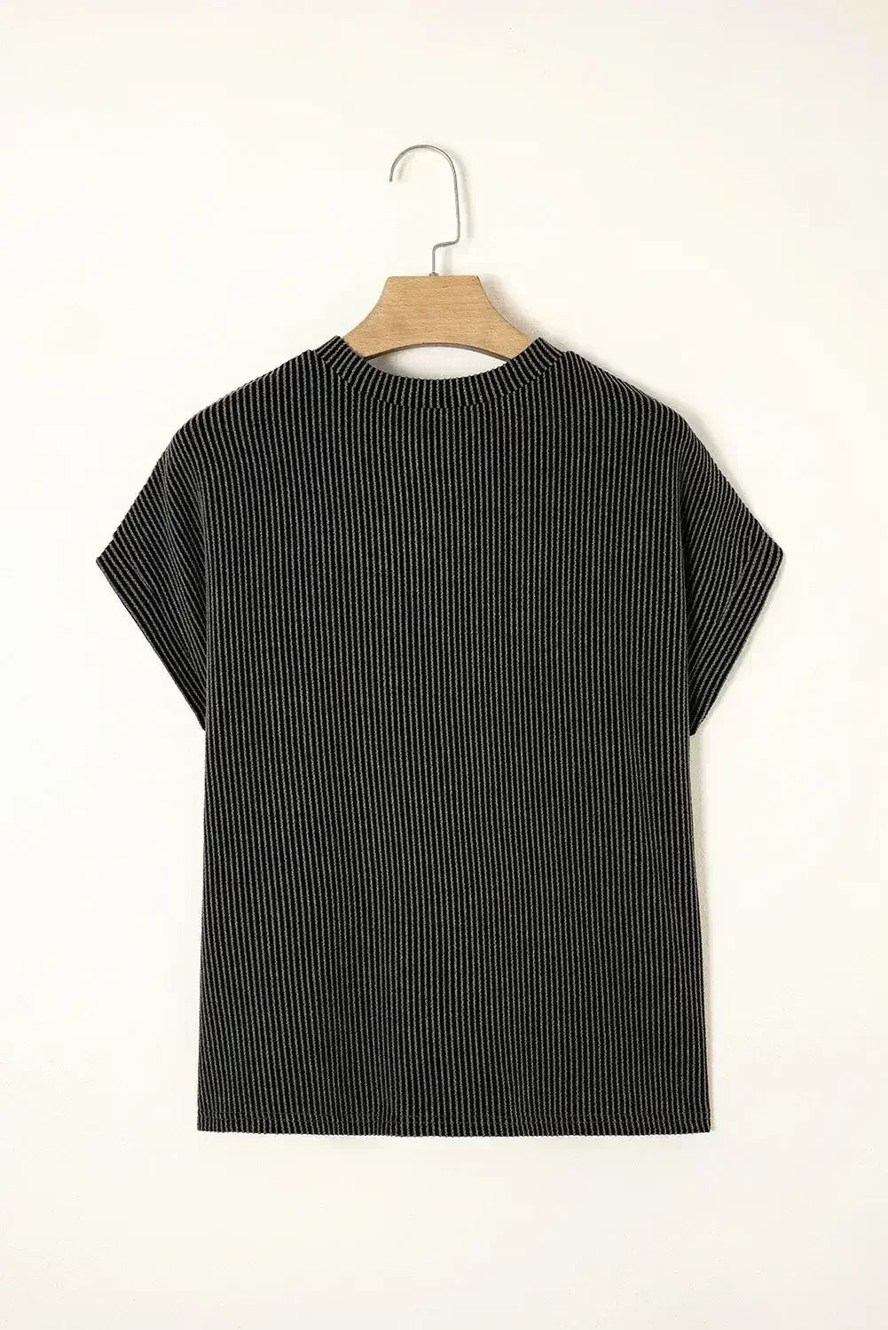 Pink Corded Colorblock Pocket Crew Neck T Shirt