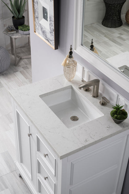 De Soto 30" Single Vanity Cabinet, Bright White