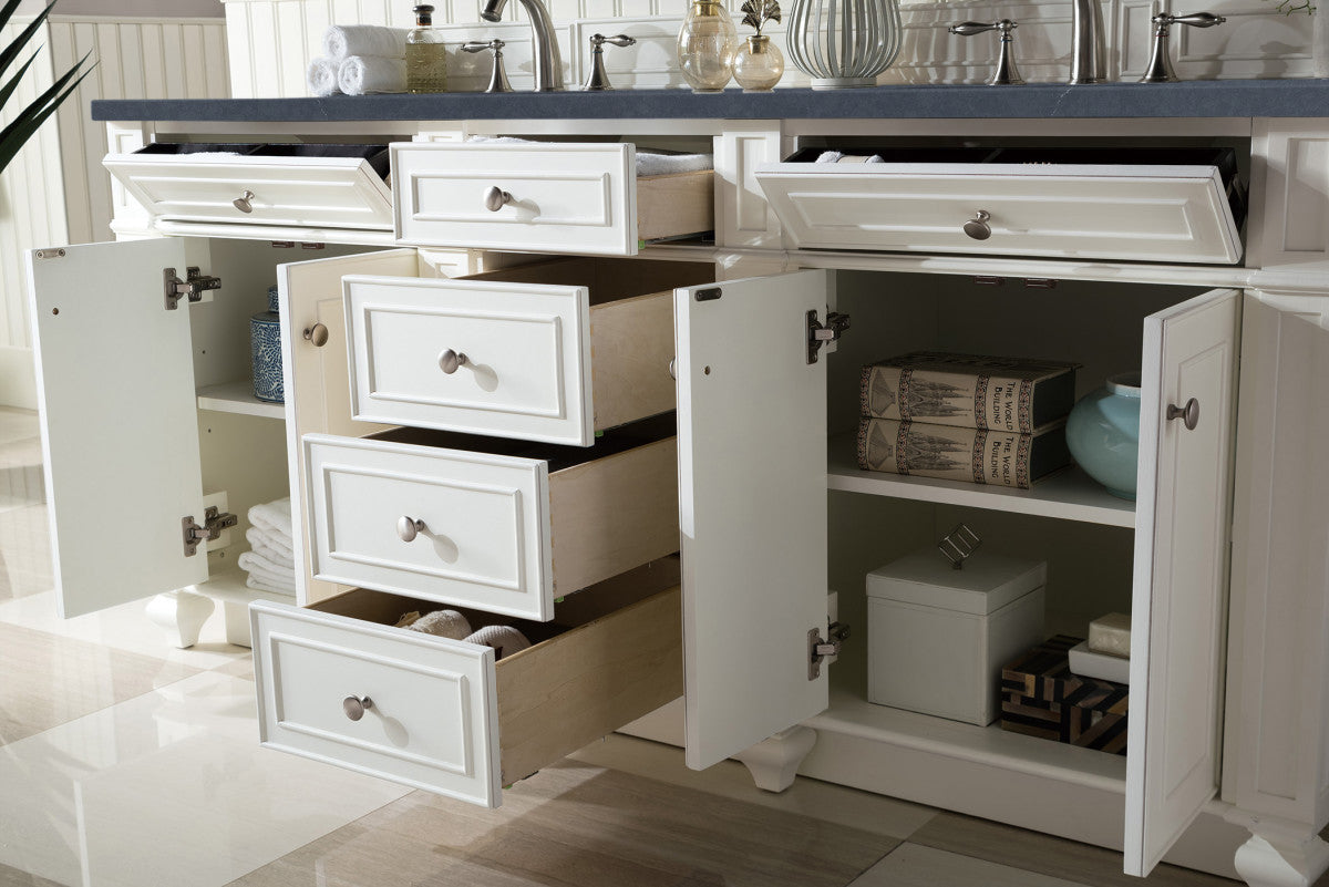 Bristol 72" Double Vanity Cabinet, Bright White