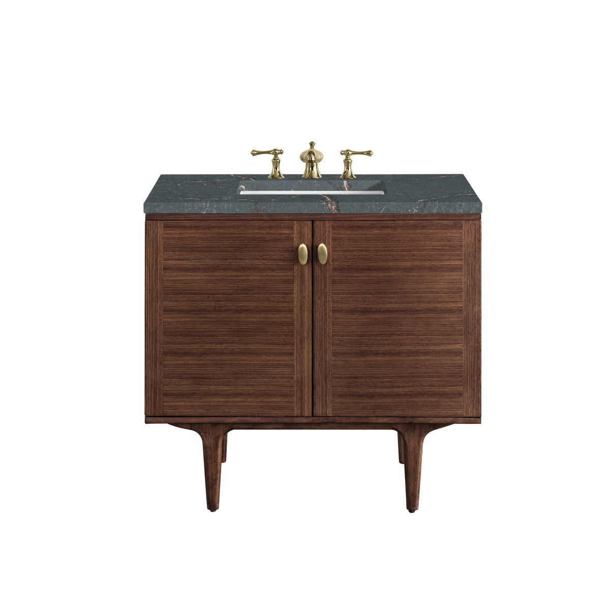 Amberly 36" Single Vanity Cabinet, Mid-Century Walnut