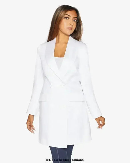 De la Creme Longline Double Breasted Blazer - UK Made | Femstylo