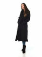 Faux Wool Longline Hooded Winter Coat
