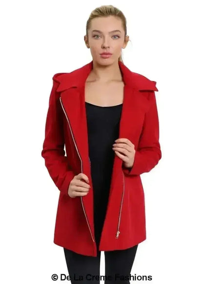 De La Creme Wool Blend Hooded Coat - Italian Fabric | Femstylo