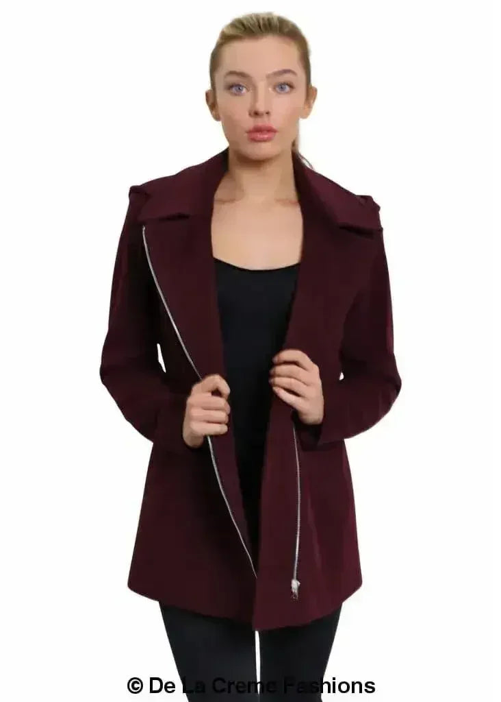 De La Creme Wool Blend Hooded Coat - Italian Fabric | Femstylo