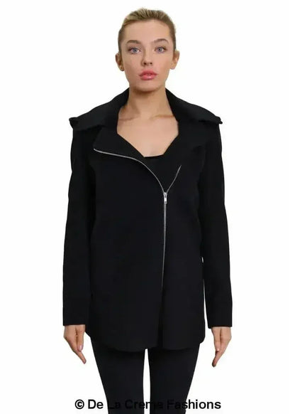De La Creme Wool Blend Hooded Coat - Italian Fabric | Femstylo