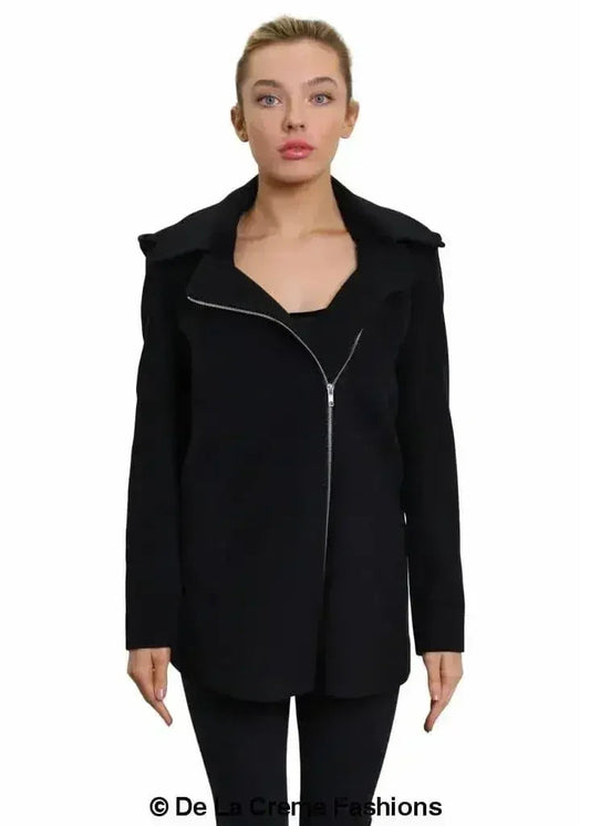 De La Creme Wool Blend Hooded Coat - Italian Fabric | Femstylo