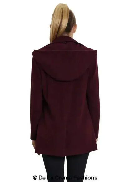 De La Creme Wool Blend Hooded Coat - Italian Fabric | Femstylo