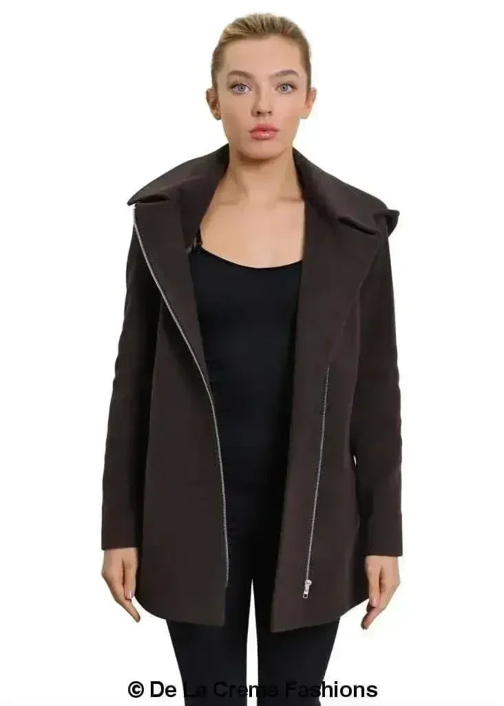 De La Creme Wool Blend Hooded Coat - Italian Fabric | Femstylo