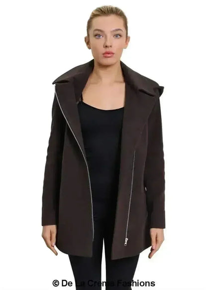 De La Creme Wool Blend Hooded Coat - Italian Fabric | Femstylo