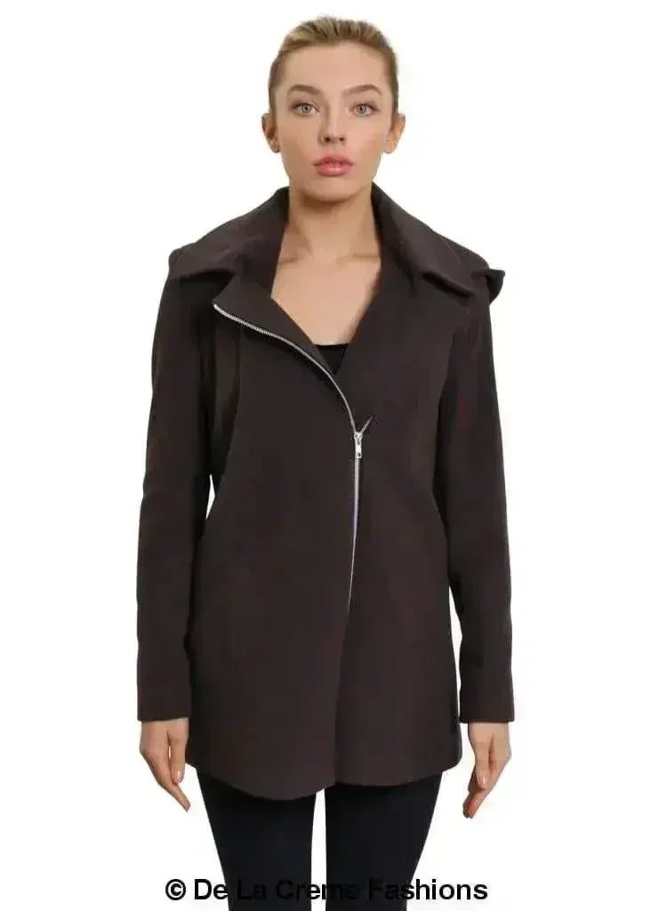 De La Creme Wool Blend Hooded Coat - Italian Fabric | Femstylo