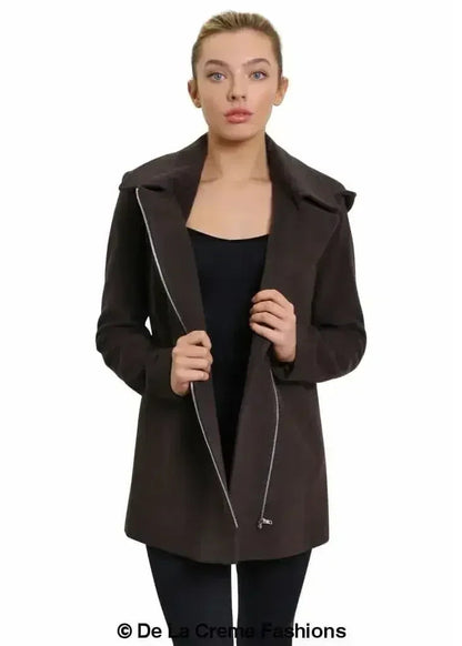 De La Creme Wool Blend Hooded Coat - Italian Fabric | Femstylo