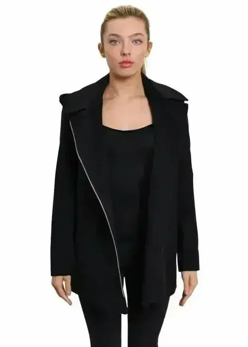 De La Creme Wool Blend Hooded Coat - Italian Fabric | Femstylo