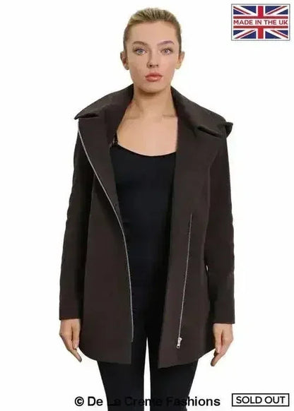 De La Creme Wool Blend Hooded Coat - Italian Fabric | Femstylo