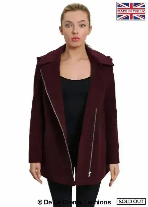 De La Creme Wool Blend Hooded Coat - Italian Fabric | Femstylo