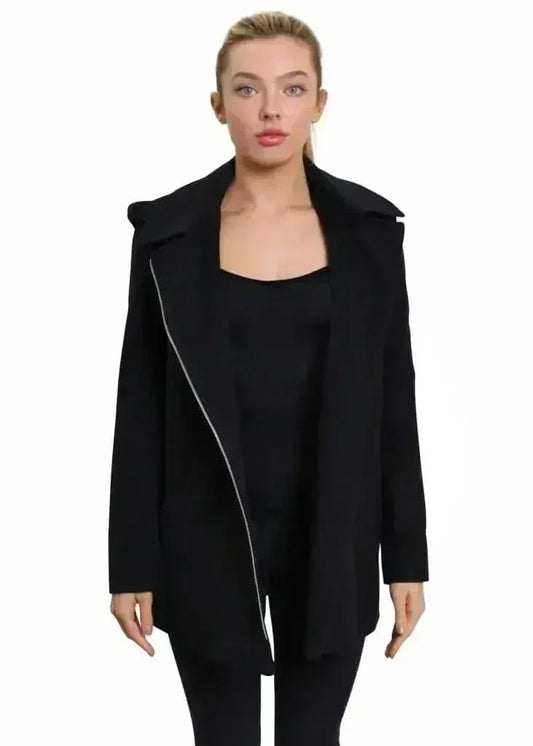 De La Creme Wool Blend Hooded Coat - Italian Fabric | Femstylo