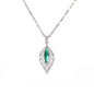 Women’s Dream Moon Necklace - Titanium Steel with Green, Pink, and White Accents for Elegant Style