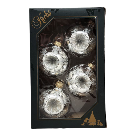 Krebs Value Glass Ornament 4 pack - Frosted Elegant Reflector