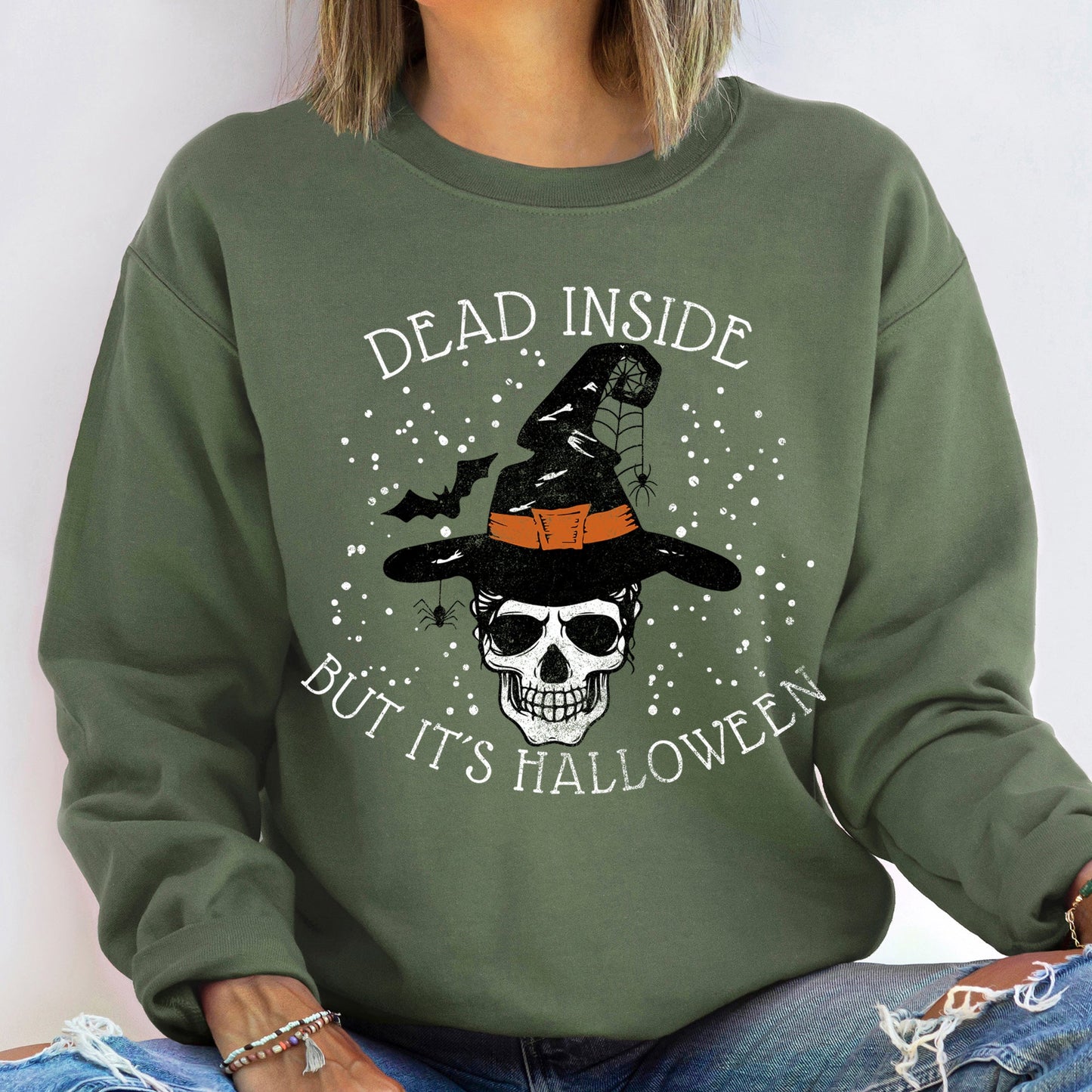 Dead Inside Witch Vintage Halloween Sweatshirt