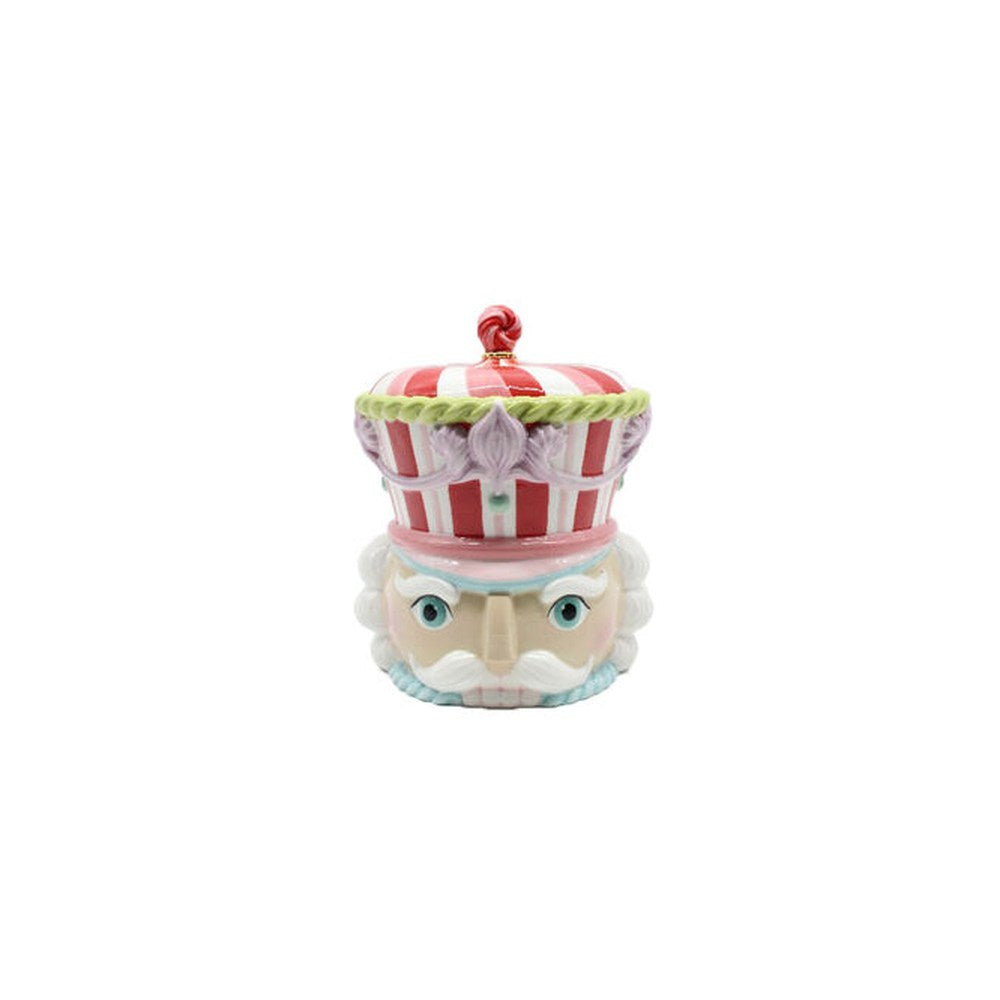 Santa's Sweet Shoppe Collection - 10" Ceramic Nutcracker Head Cookie Jar