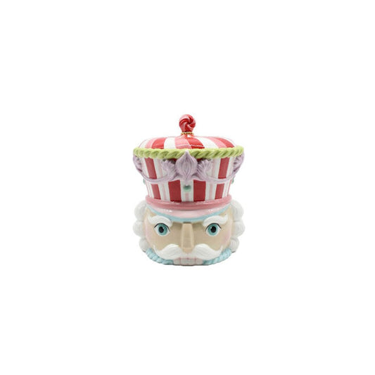 Santa's Sweet Shoppe Collection - 10" Ceramic Nutcracker Head Cookie Jar