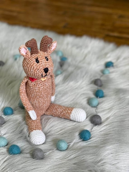 Soft Knit Reindeer Rattle