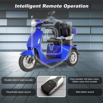 Zvg Deluxe 800W 60V/20AH 3-Wheel Electric Medical Handicap Motorized Mobility Power Scooter, 350LBS (SAK95137)