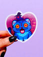Funny Vinyl Sticker – Demon Kitty – Glitter Holographic Sticker