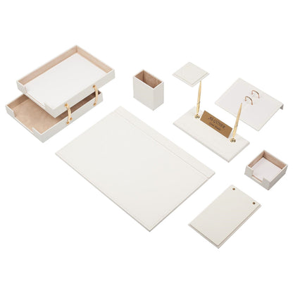 MOOG Leather Desk Set - Double Document Tray- Gray - 10 PCS