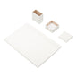 MOOG Leather Desk Set-4 Accessories- Blue - 4 PCS